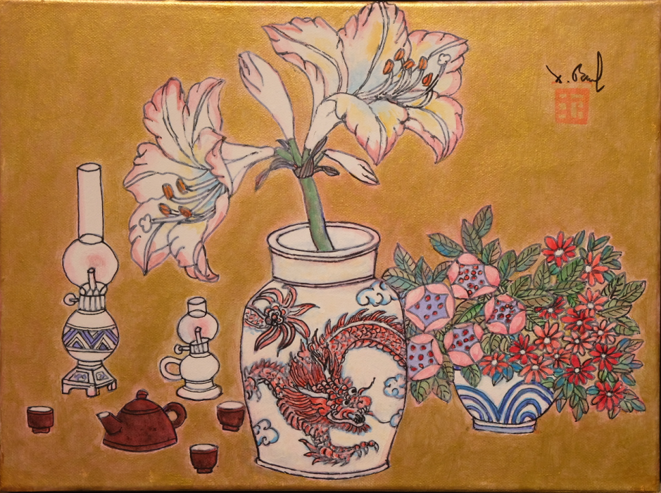 Still life with white lily